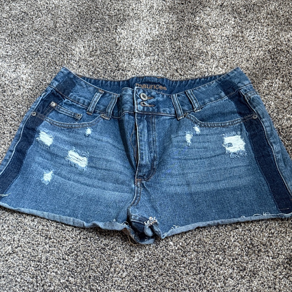 Maurices Distressed Blue Jean Shorts